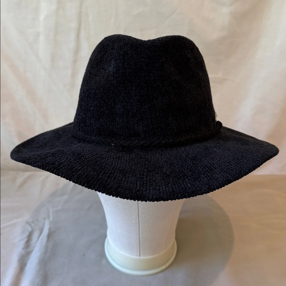 Vince Camuto Black Chenille Fedora Hat